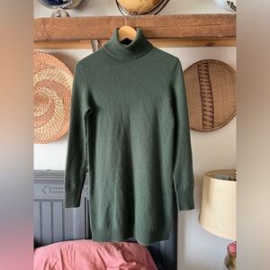 Equipment Femme Dress Women XS Green Oscar Sweater TurtleNeck 100% Cashmere